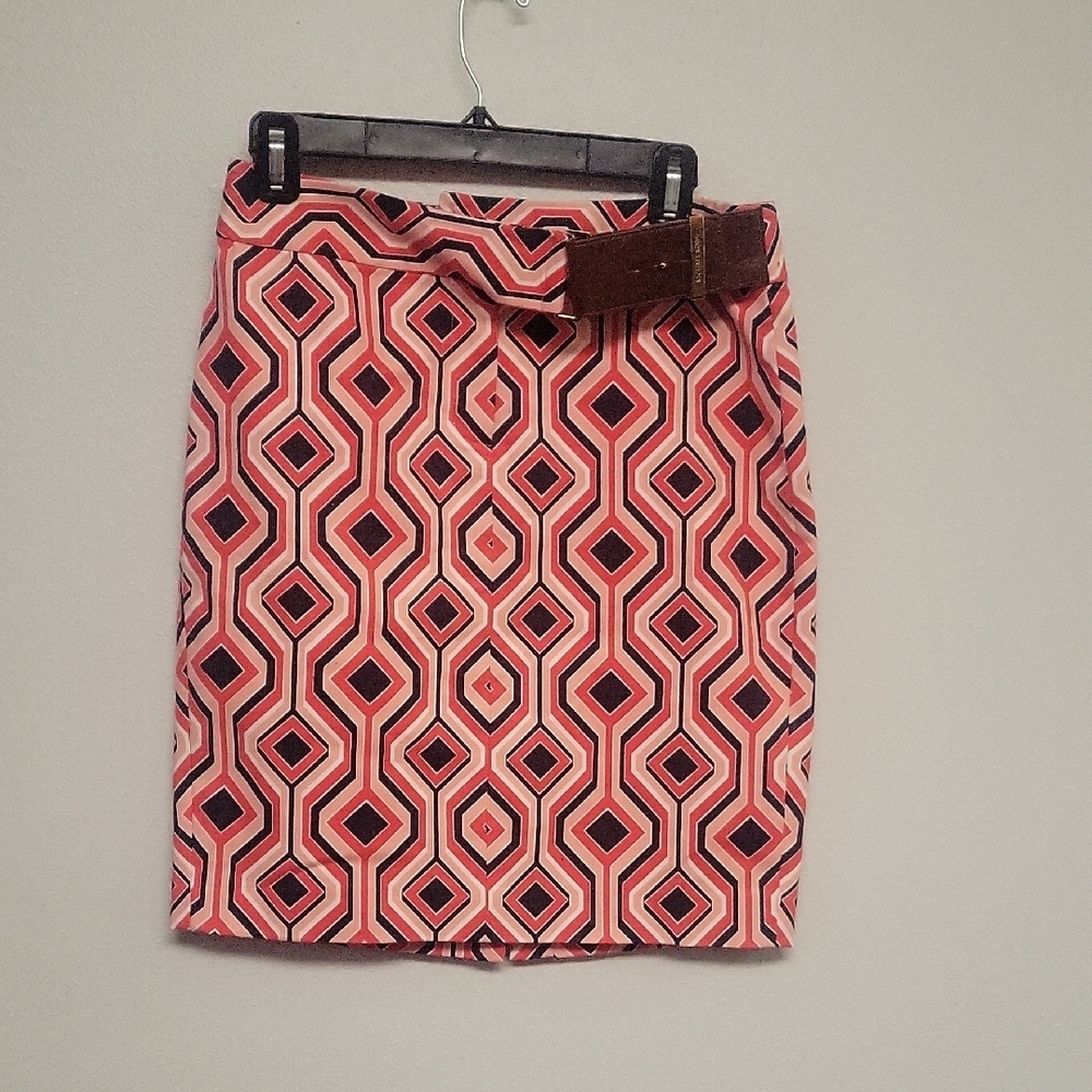 Michael Kors Geometric Patterned Pink Skirt